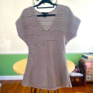 Calvin Klein Jeans Crochet Knit Dolman Sleeve Mini Sweater